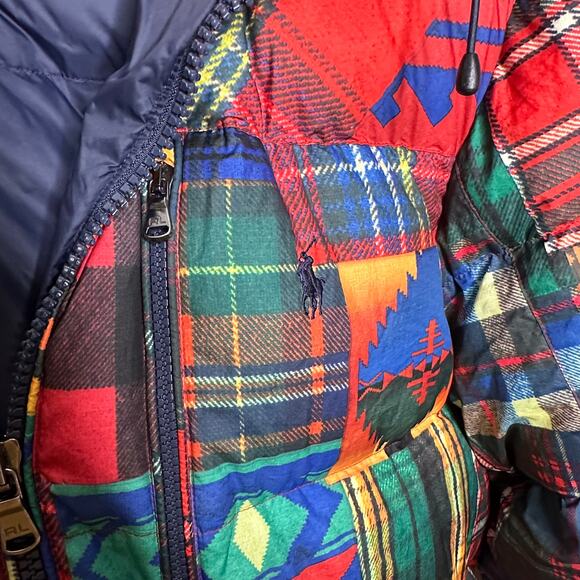 POLO RALPH LAUREN Aztec Patchwork Performance Puffer Duck Down Jacket Sz XL $498 - Picture 6 of 7